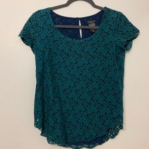 Aritzia Talula Scallop Hem Lace Blouse (XS)